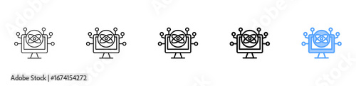 Quantum Computing Icon Different Style Outline Collection Set 