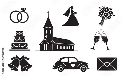Wedding element vector