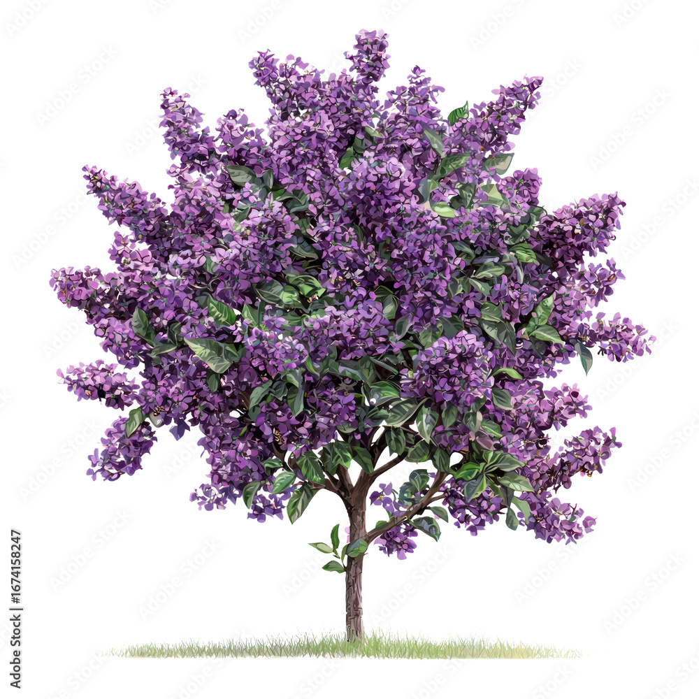 Fototapeta premium Butterfly Bush Tree isolated on transparent background