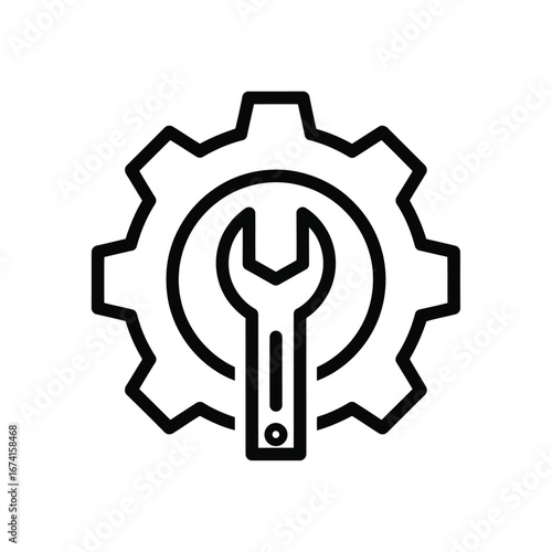 Gear and Wrench Repair, Maintenance, and Tools Icon
