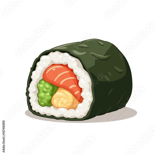 Sushi on a white background