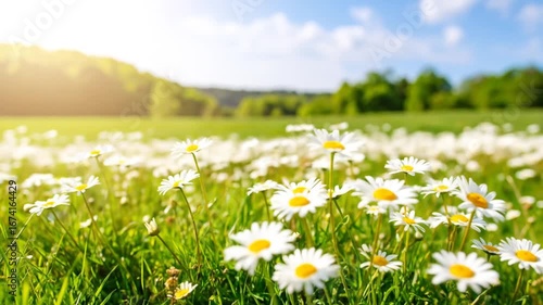 Wallpaper Mural Daisy field sunlight Torontodigital.ca