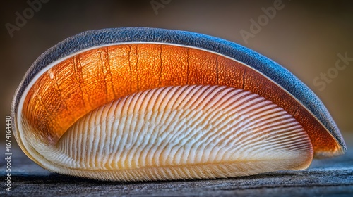 Stunning Macro Photo of a Unique Seashell with Intricate Texture and Vibrant Colors