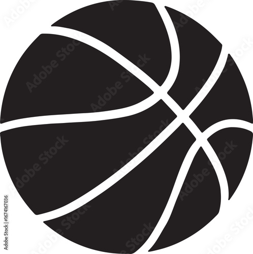 Basketball Vector Icon. A bold, simple basketball icon, perfect for sports, game, and athletic-themed designs
