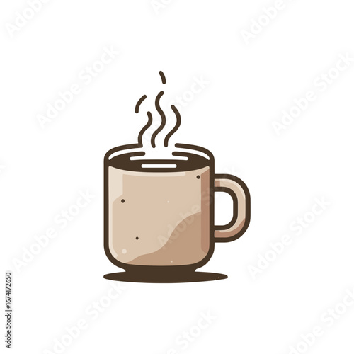A steaming coffee mug on a simple background, perfect for cozy morning scenes