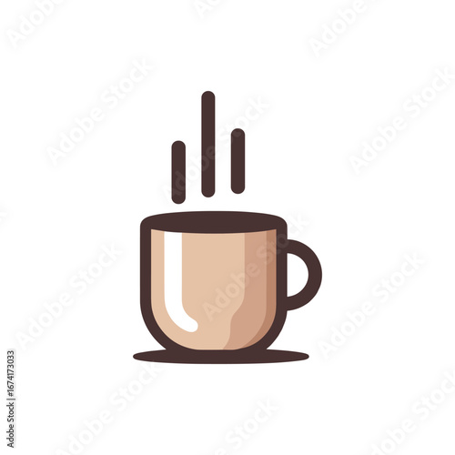 A steaming cup of coffee sitting on a table, with a cozy kitchen background and sunlight streaming in