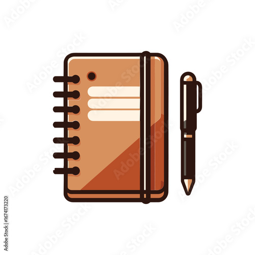A stylish notebook and pen placed on a clean surface, ideal for writing notes or ideas