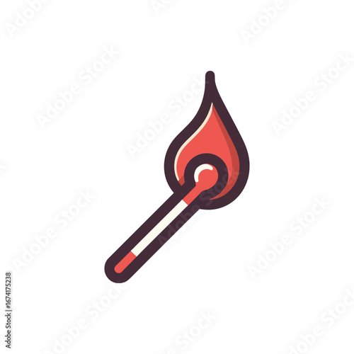 A vibrant illustration of a matchstick with a flame, symbolizing ignition and warmth