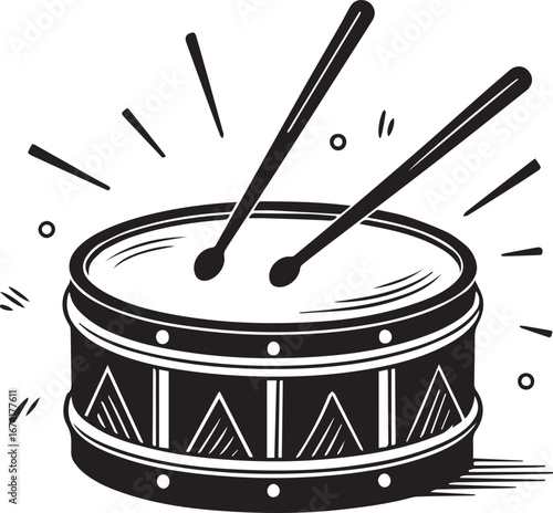 black drum with drumsticks clip art preview