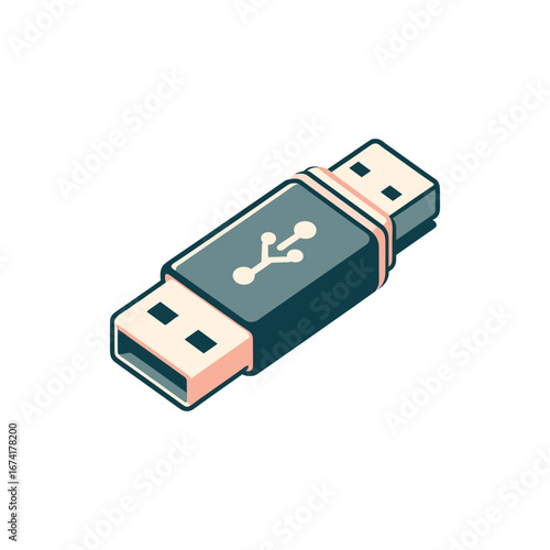 Close-up view of a USB flash drive showcasing its design and functionality against a plain background