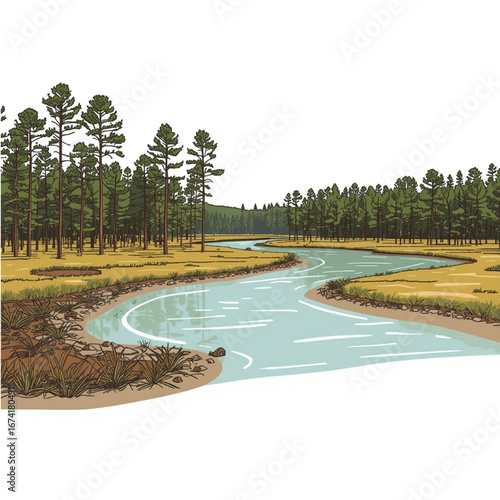 freshwater, outdoor, scenic, countryside, wilderness, natural, rural, creek, brook, waterway, reflection, bend, 