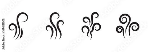 Hot steam vector icon isolated on white background