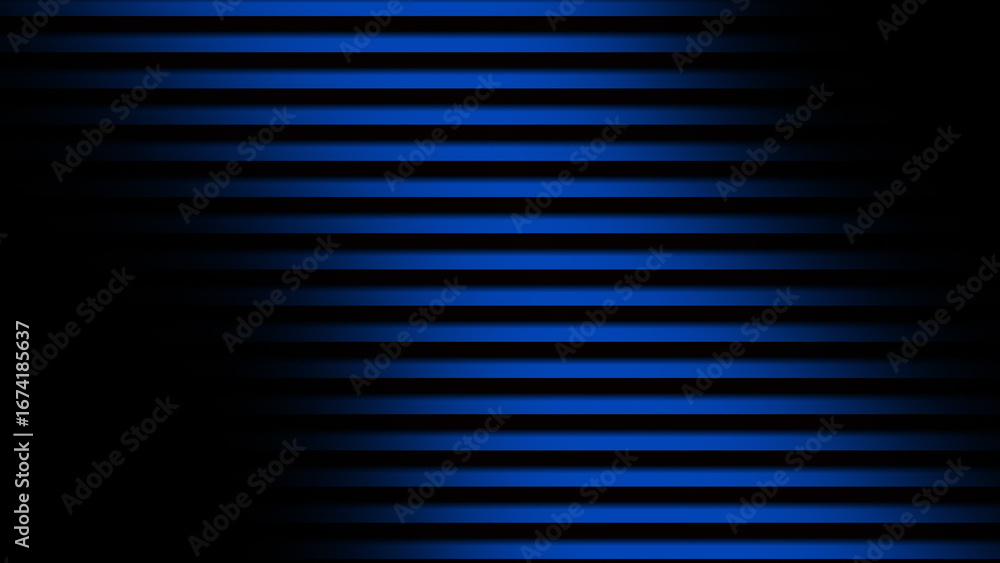 Obraz premium Deep and Moody Blue Abstract Background with a Consistent Pattern of Glowing Horizontal Lines and a Side Shadow