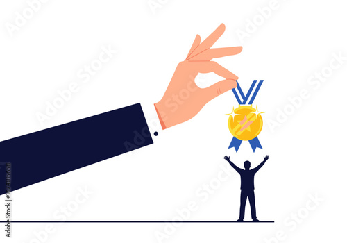 Recognizing employee achievements and rewarding excellence through award ceremonies and medals for outstanding performance
