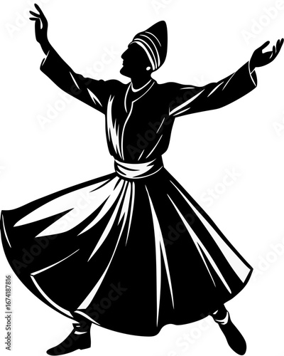 Whirling Dervish Dance Silhouette