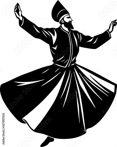 Whirling Dervish Dance Silhouette
