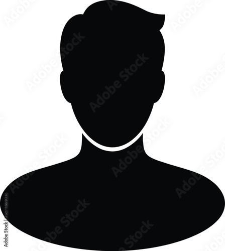 Black silhouette of a person head shoulders