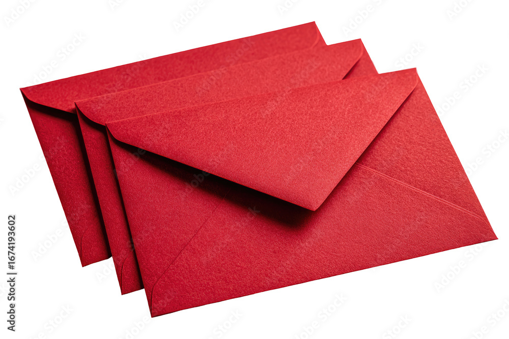 Three red envelopes stacked Three red envelopes stacked