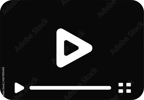 Play button media player interface video symbol