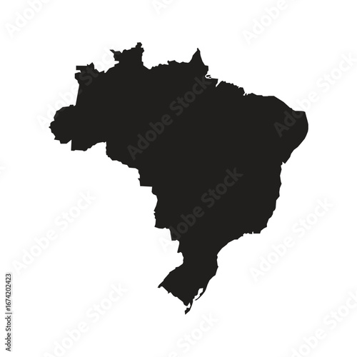 Brazil Country Map Silhouette Vector