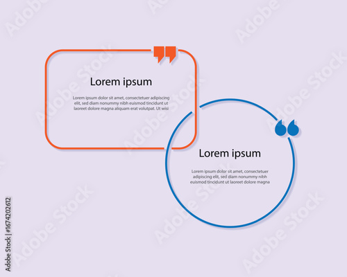 Vector template columns square and circle line. Simple table speech bubble for text infographic, dialogue and web graphic design