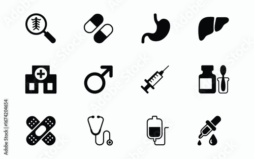 Medical icons set for healthcare and medical design