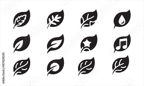 A collection of simple, black icons representing various everyday objects and services.