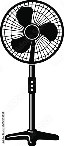 Classic Pedestal Fan Icon - Household Cooling and Ventilation Appliance