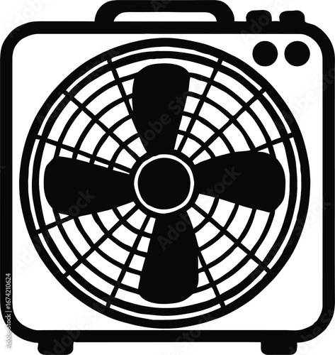 Classic Box Fan Icon - Home Cooling Appliance Symbol