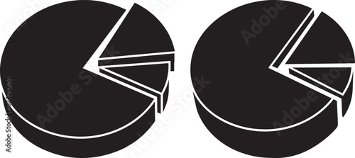 Two pie chart silhouettes showing data segments