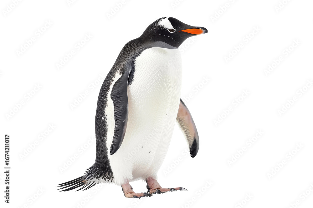 Fototapeta premium Penguin image isolated on transparent background great for wildlife photography showcases and nature documentaries