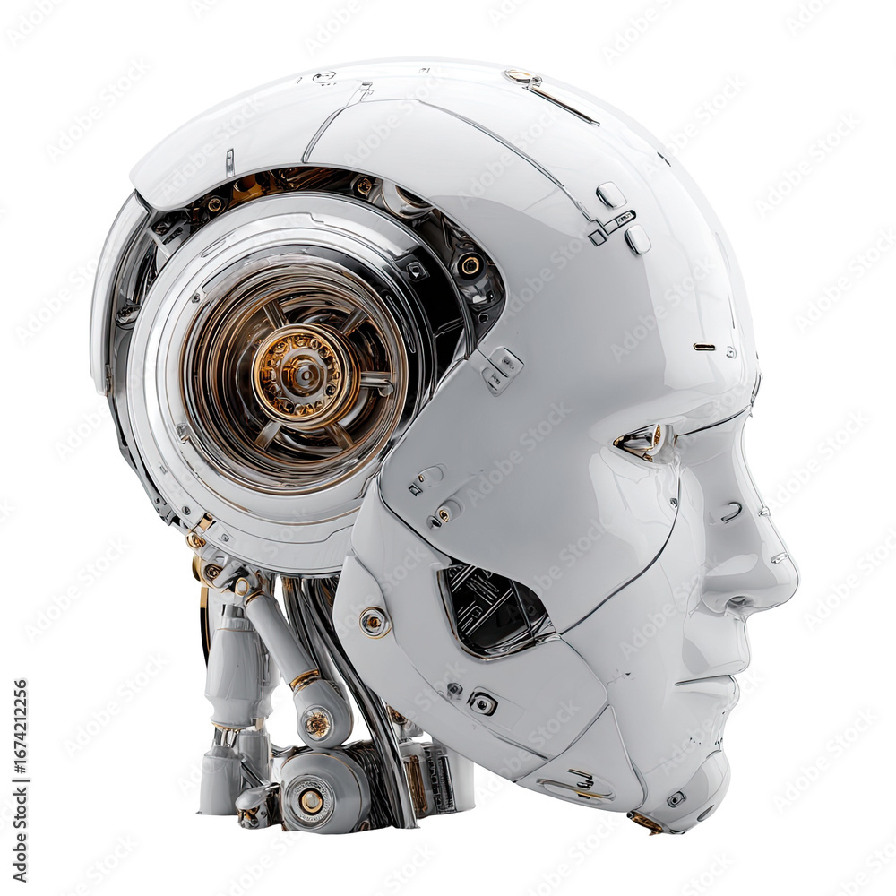 Fototapeta premium Detailed robotic head profile