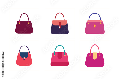 set of a handbag vector art