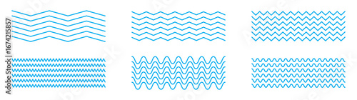 Wave line and wavy zigzag pattern lines. Vector black underlines, smooth end squiggly horizontal curvy squiggles. Wave line and wavy zigzag lines. Black underlines wavy curve zig zag line pattern