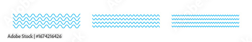 Waves line set. Wave ornament pattern. Set of wavy zigzag lines. Wave thin line background. Vector zigzag and wavy horizontal underline. Vector illustration