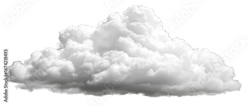Fluffy white cumulus cloud silhouette