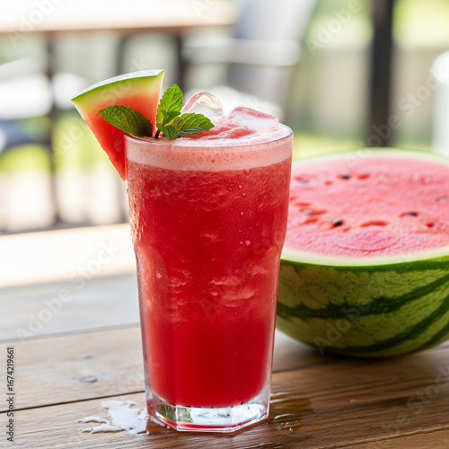 Fresh Watermelon Juice in Glass - Jus Semangka Segar dalam Gelas