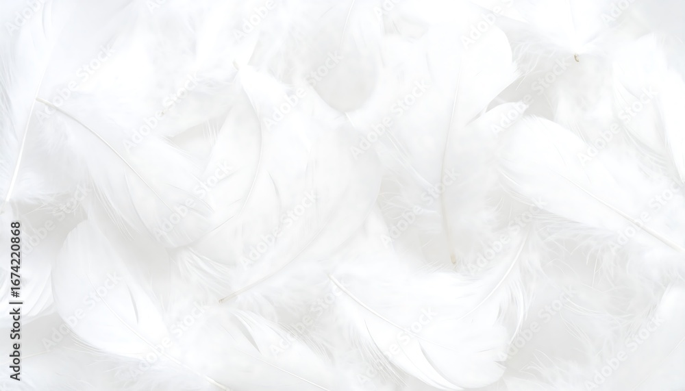 Obraz premium A close-up of many white feathers