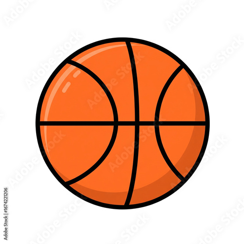 Vibrant orange basketball with classic black lines ready for play.