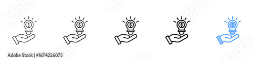 Innovation Funding Icon Different Style Outline Collection Set 