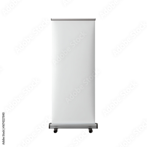 Blank vertical display stand for promotions isolated on transparent background