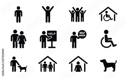 Community and support icon set