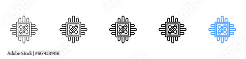 Quantum Computing Icon Different Style Outline Collection Set 