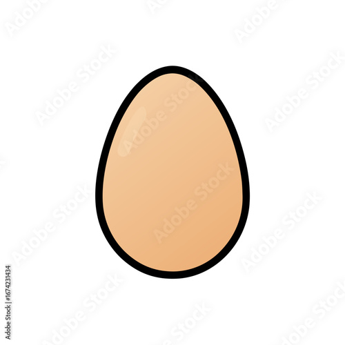 Illustration of a single brown egg shape on transparent background