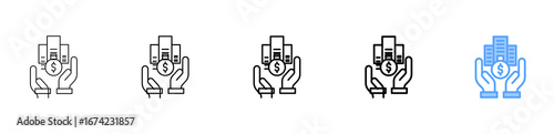 Infrastructure Funding Icon Different Style Outline Collection Set 