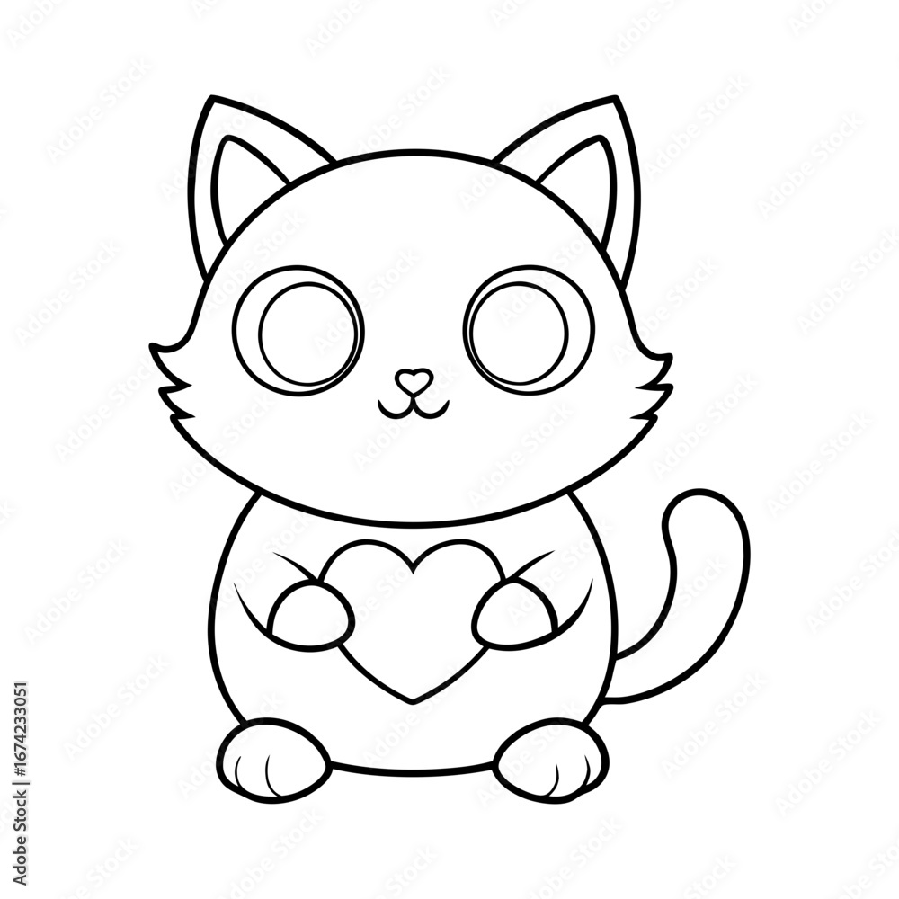 Obraz premium create a neat and clean image of a cute cartoon vector line art