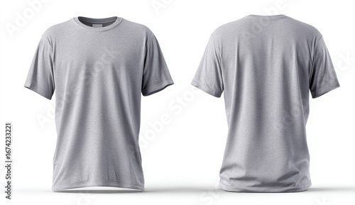 Gray men's t-shirt, front and back views