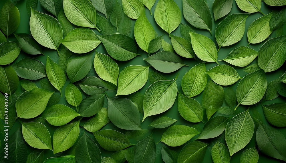Obraz premium lush green surface with leaves symbolizing nature and vitality
