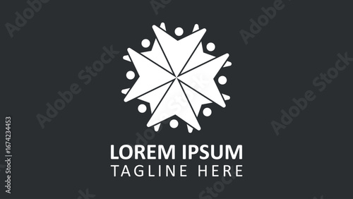 Group of companies logo design, with black background simple and mnimalist logo