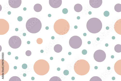 Seamless pattern oversized pastel polka dots texture